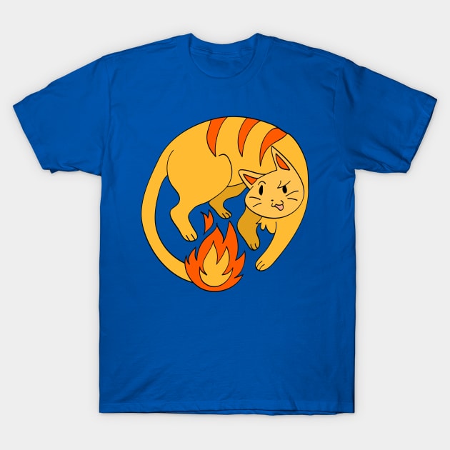 Fire Cat T-Shirt by saradaboru